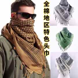 2026全棉头巾迷彩提花围巾户外批发现男面罩爆款工厂方巾Keffiyeh