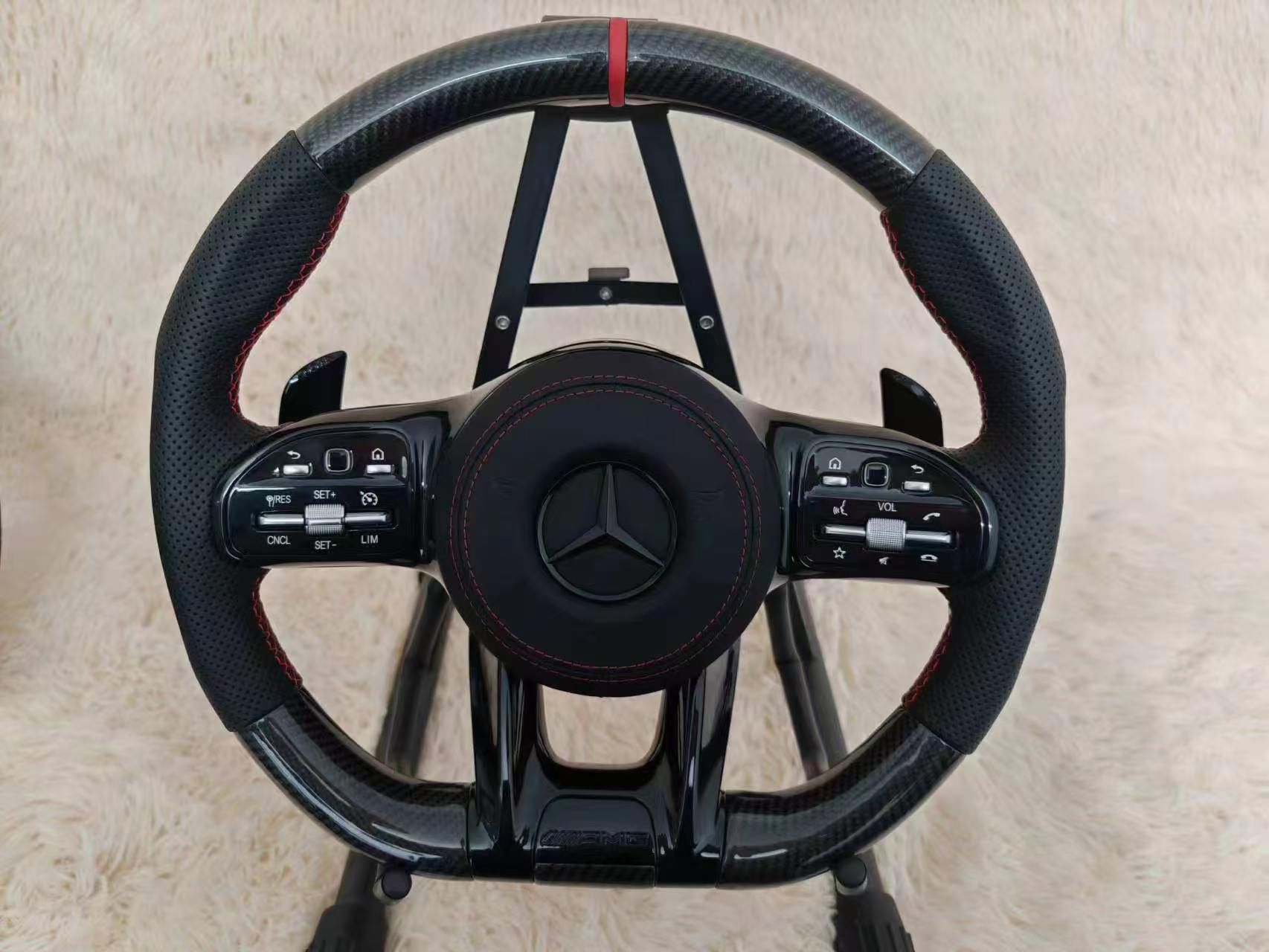 Suitable for Mercedes-Benz A-Class, B-Class, C-Class, E-Class, S-Class, CLA, CLC, CLK, CLS models; modified dragonfly-style 2021 AMG steering wheel