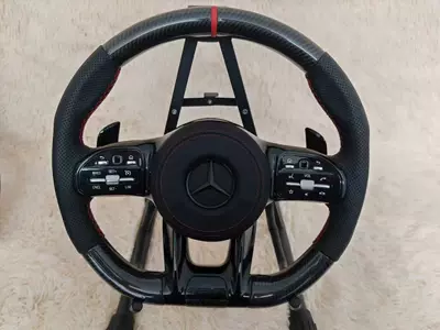 Suitable for Mercedes-Benz A-Class, B-Class, C-Class, E-Class, S-Class, CLA, CLC, CLK, CLS models; modified dragonfly-style 2021 AMG steering wheel (Steering wheel) - carbon-fiber