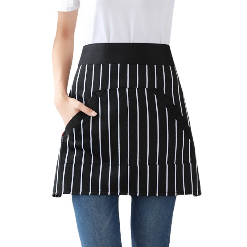 Hotel catering chef delantal a rayas a prueba de aceite Cocina de media longitud de medio cuerpo hombres y mujeres camarero cintura