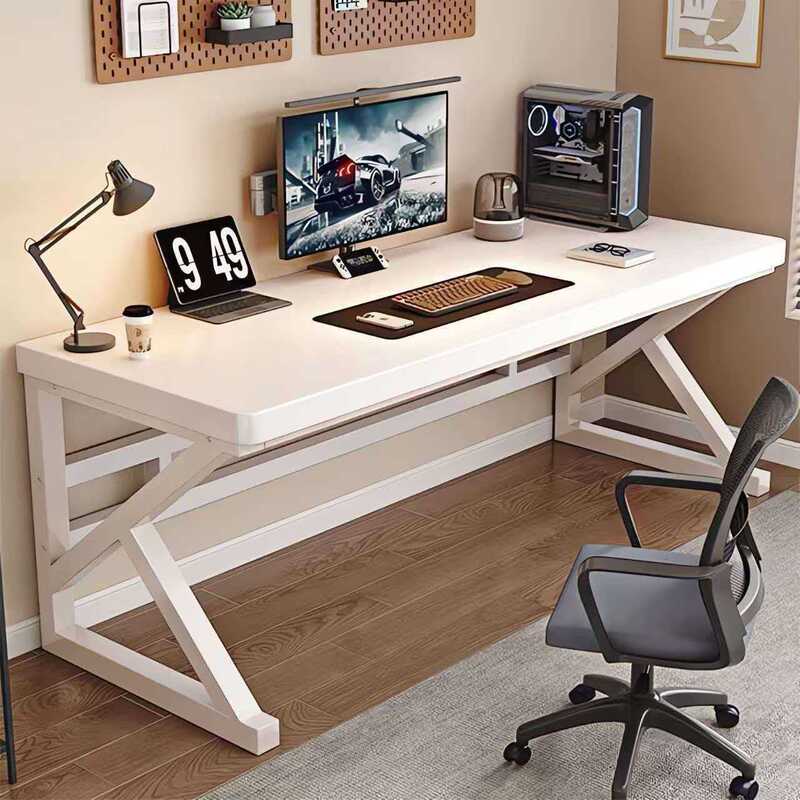 Solid wood computer desk for bedroom, home study desk, double-person desktop office desk, simple writing desk, rectangular desk Solid wood computer desk for bedroom, home study desk, double-person desktop office desk, simple writing desk, rectangular desk
