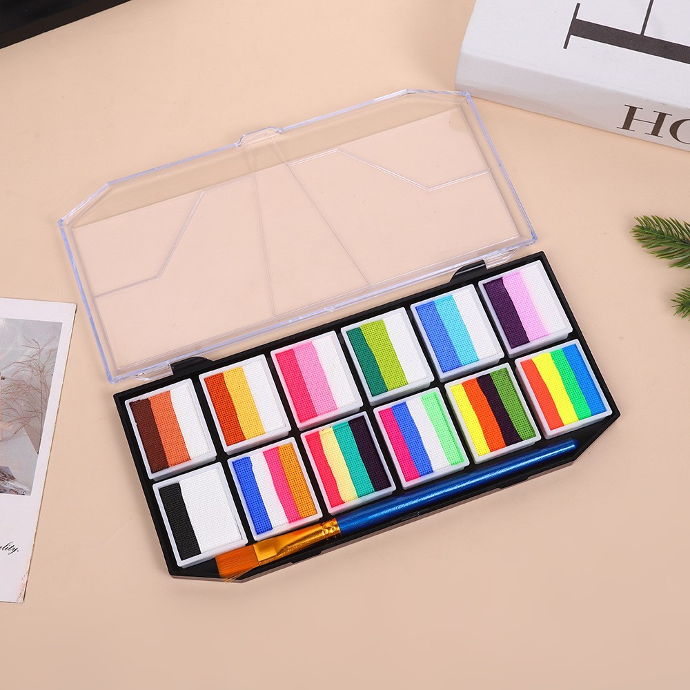 Pintura corporal transfronteriza pigmento facial lavable 12 grados de crema de pintura profesional para niños color facial festivales ópera color facial