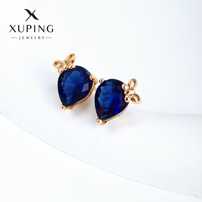 Xuping joyería artificial gema gota de agua arco pendientes de alto grado de luz de lujo pendientes de moda joyería femenina al por mayor