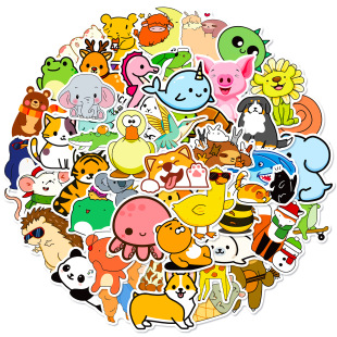 50 cute animal stickers cute children graffiti stickers Cup Notebook helmet refrigerator electric car stickers