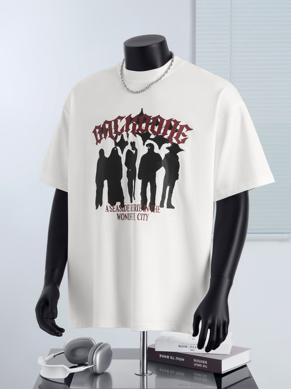 メンズヘビーウェイト新疆綿アメリカンストリートレトロ個性半袖Tシャツ夏ルーズで多用途な女性用トップス|undefined