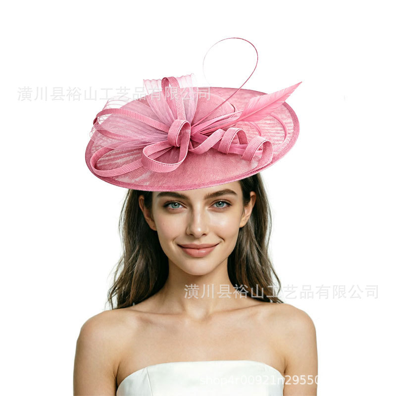 Cross-border best-selling vintage feather mesh headpiece for the Horse Racing Festival, tea party, bridal accessory, and ball performance hat