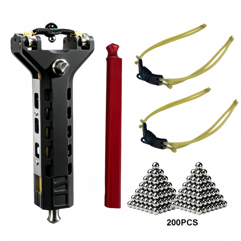 Black slingshot, magazine, hair rope, 2 pieces, 200 pieces