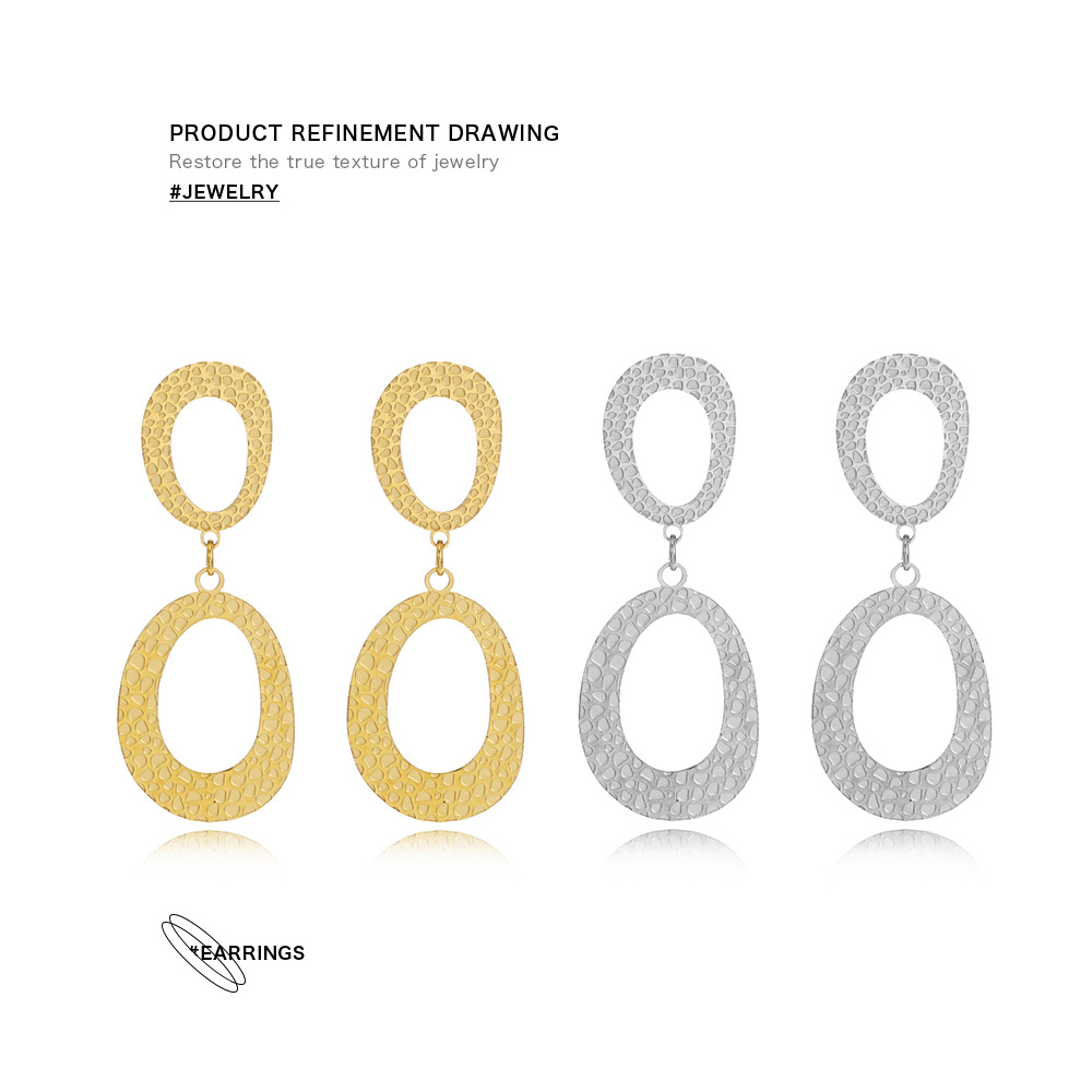 Fashion Geometric Stainless Steel Plating Drop Earrings 1 Pair