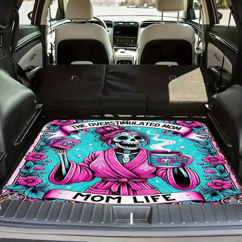 Temu American Clown Skull Car Trunk Mat Home Car Wear-Resistant Dust-Proof Mat Dirt-Resistant Anti-Slip Car Mat