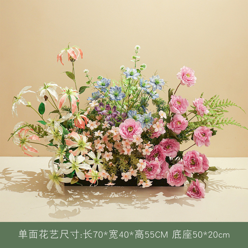 莫奈花園シミュレーション花偽緑植造景組合せ室内高級バイオニクス植物ショーウインドー装飾景観置物|undefined