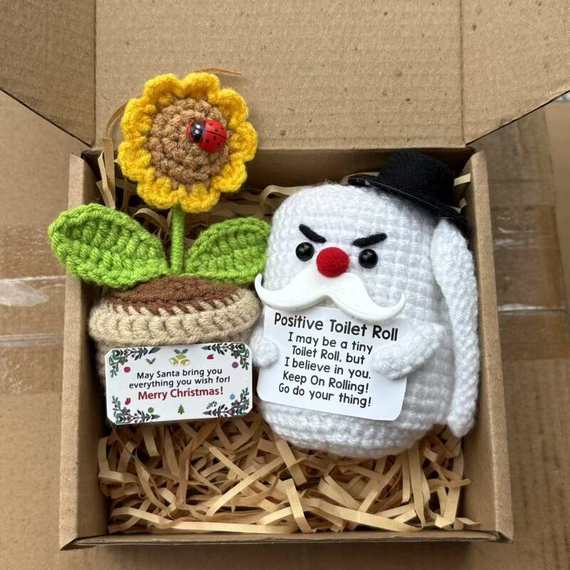 亚马逊新品毛线钩织圣诞老人玩偶手工编织圣诞树圣诞雪人节日摆件|undefined