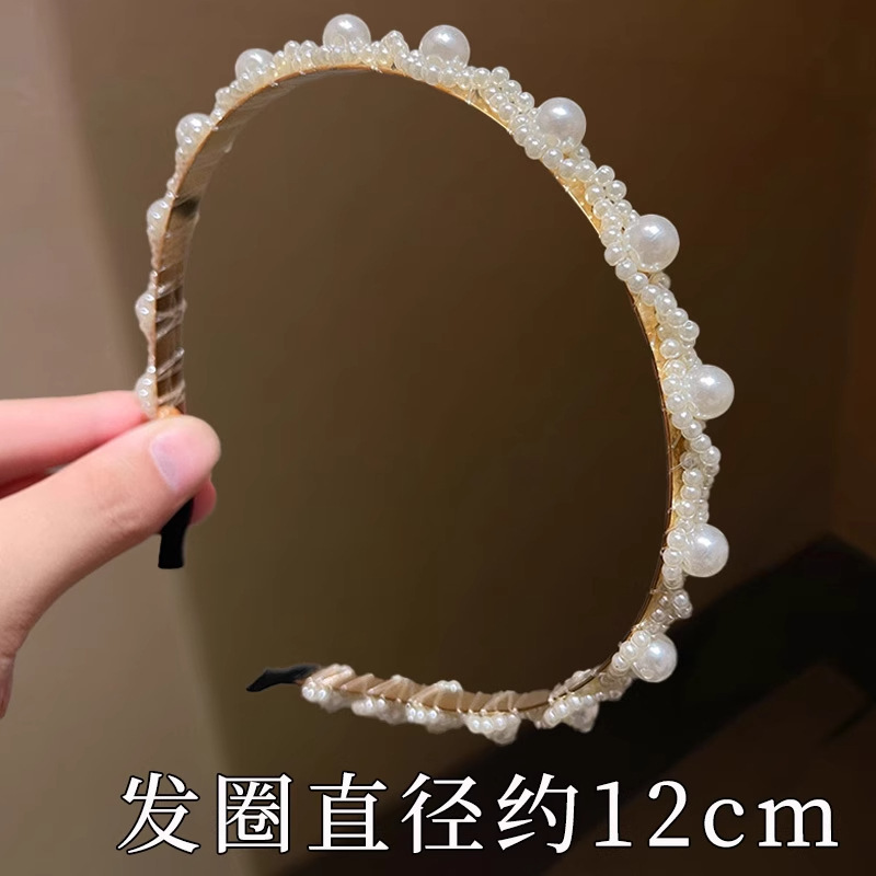 发箍女款洗脸法式珍珠头箍高级感高颅顶发卡超仙外出百搭气质头饰|undefined