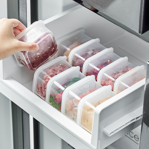 PP5 food grade refrigerator frozen meat box food preservation box refrigerator storage box refrigerated box meat freezing box 4 pack