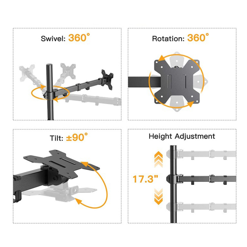 Fábrica en stock escritorio ajustable ordenador soporte de elevación colgante base portátil giratorio