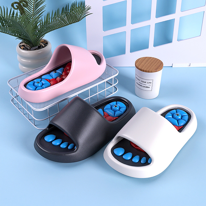 Pantofole da casa da donna con piastra per agopressione di alta qualità per massaggio plantare, comodi sandali estivi casual antiscivolo_voghion.com