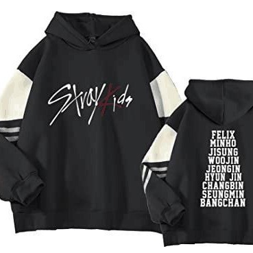 Cross-Border Supply Harajuku Kpop Stray Kids Album Sweatshirt Long-Sleeved Spliced ​​Hoodie
