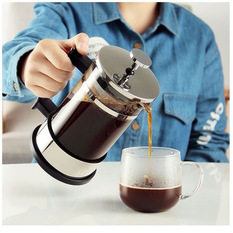 French press coffee pot, hand-brew filter press pot, glass tea maker, milk frother, press teapot, coffee filter cup