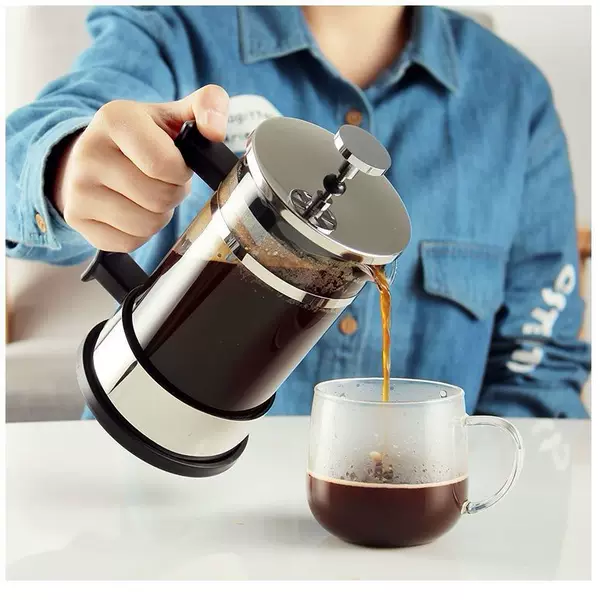 French press coffee pot, hand-brew filter press pot, glass tea maker, milk frother, press teapot, coffee filter cup