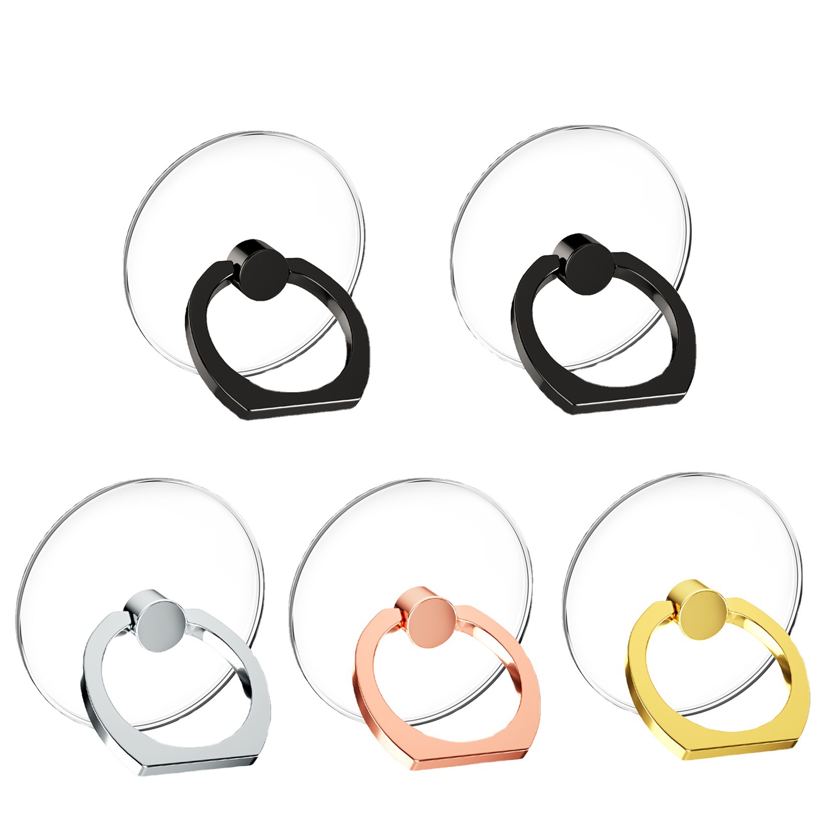 Soporte de anillo de cristal transparente acrílico transparente titular de teléfono móvil de cristal creativo