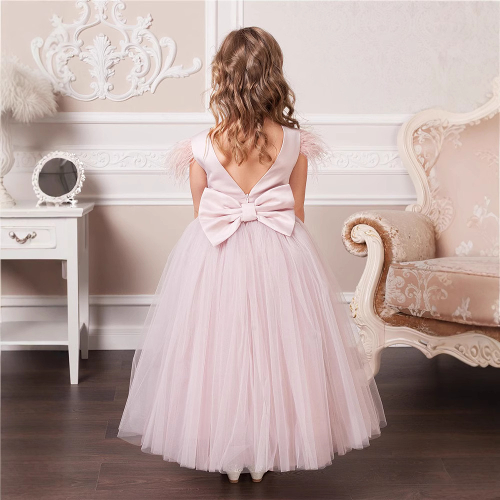 Princess Dress For Girls 0-3 Years Autumn Evening Gown Flower Girl Wedding Tutu Skirt Kids' Clothing Piano Performance_voghion.com