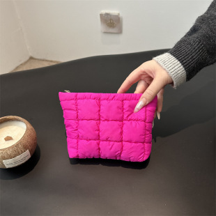 Korean-style Ins High-value Solid Color Square Clutch Bag Simple Large Capacity Cosmetic Bag Elegant Fashionable Small Square Bag for Women
