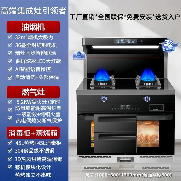 [1000 left disinfection cabinet welfare subsidy] Installation + disassembly of old machine - natural gas - left and right smoke exhaust