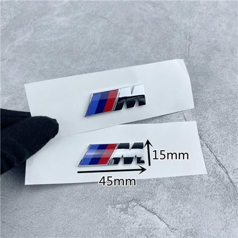 Suitable for BMW M emblem side decals, 1 Series, 5 Series, 7 Series, BMW 3 Series M kit, X3, X5, M3 car emblem stickers, black modification