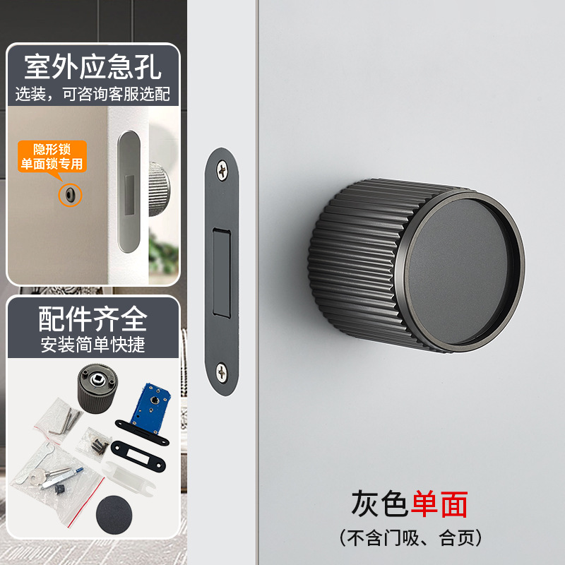 Cerradura de puerta de dormitorio esférica minimalista puerta de madera de habitación interior lujosa silenciosa mango de puerta de absorción magnética redonda universal
