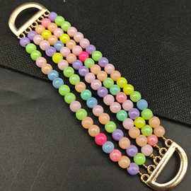 批发串珠肩带链条装饰品泳衣胸衣比基尼链接扣混彩散珠diy饰品配