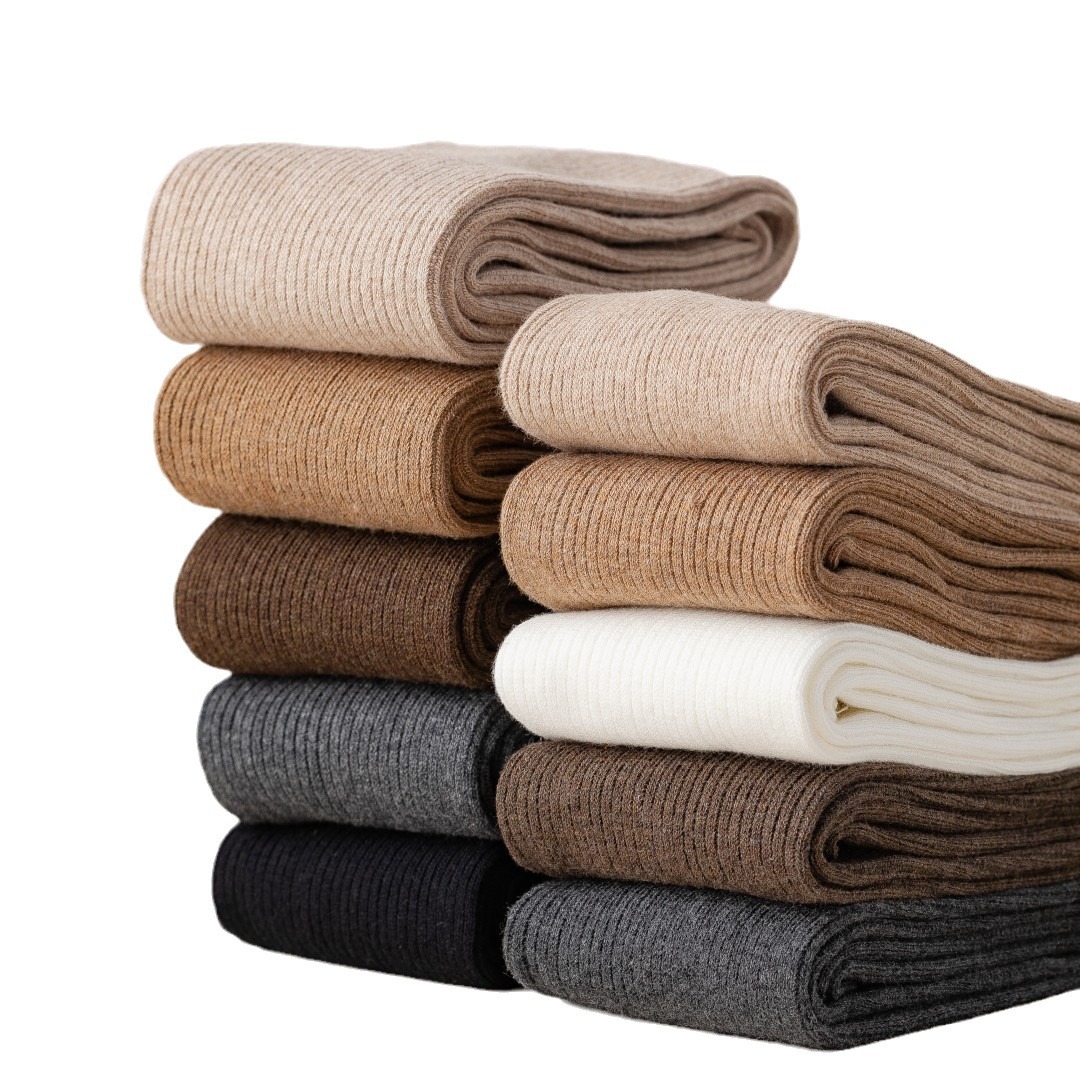 Otoño e invierno calcetines de becerro de doble aguja micro presión adelgazante calcetines de rayas verticales calcetines de algodón de mujer medias de pila en stock al por mayor