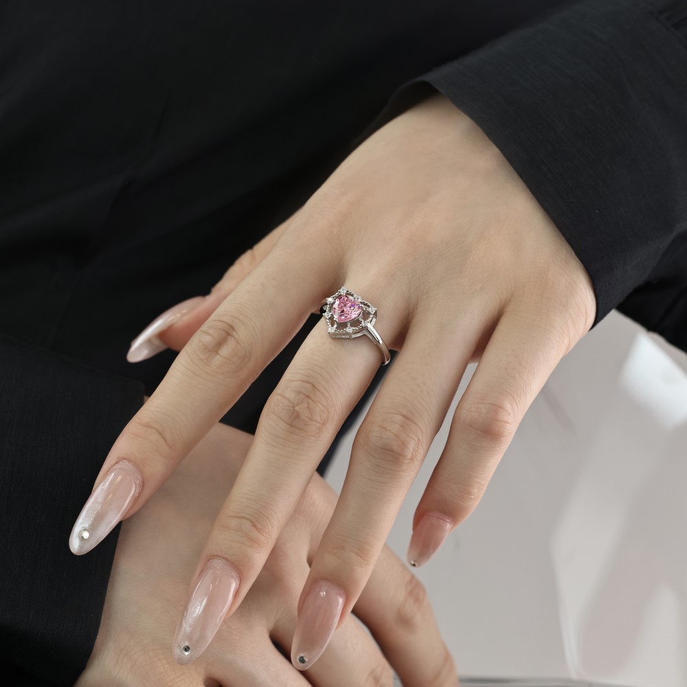 3g Weight Zircon Inlay Material Rings Classification 5, 9 Ring Size 1 Piece Quantity Daily Occasion 925 Sterling Silver Material Heart Shape Pattern 2025 Spring and Summer Season Women's Gender Plating Design Sweet Style 925 Sterling Silver Zircon Heart Shape Rings 925 Sterling Silver Rings 11