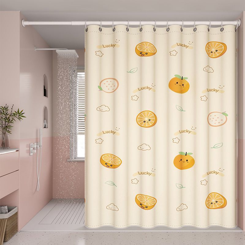Bathroom Shower Curtain Waterproof Mildew-Proof Punch-Free High-End Privacy Curtain for Toilet Shower Partition Door Curtain