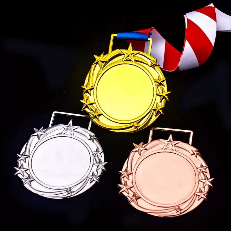 马拉松运动会奖牌通用幼儿园荣誉奖章儿童金属奖牌挂牌空白
