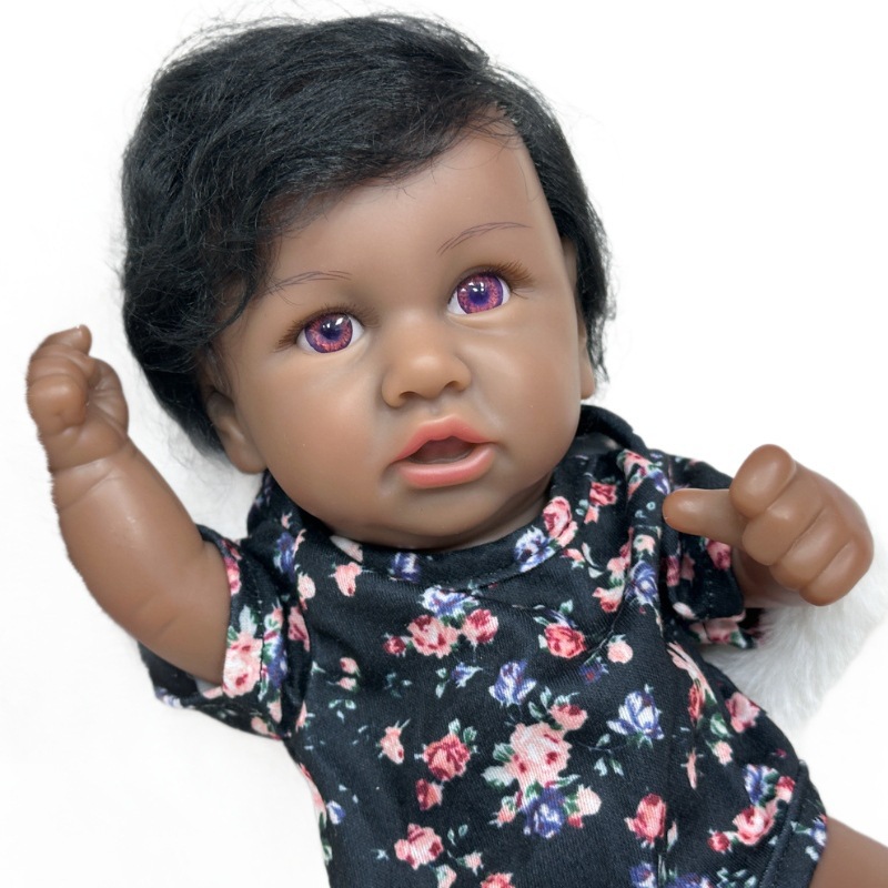 Negro africano dia muñeca bebé muñeca imitación muñeca de 2 pulgadas muñeca Sk pesada Sa suave 1