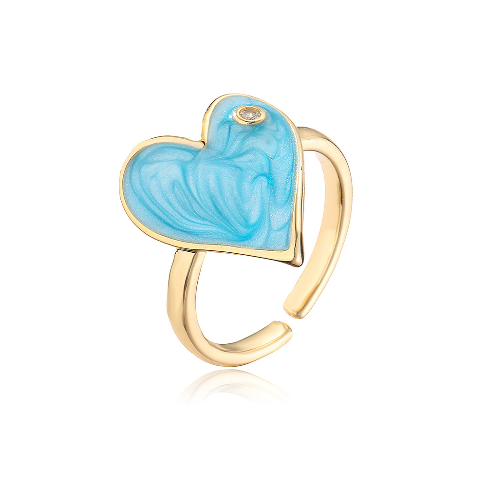 Heart Shape Pattern Wholesale Jewelry Cute Heart Shape Copper Open Rings