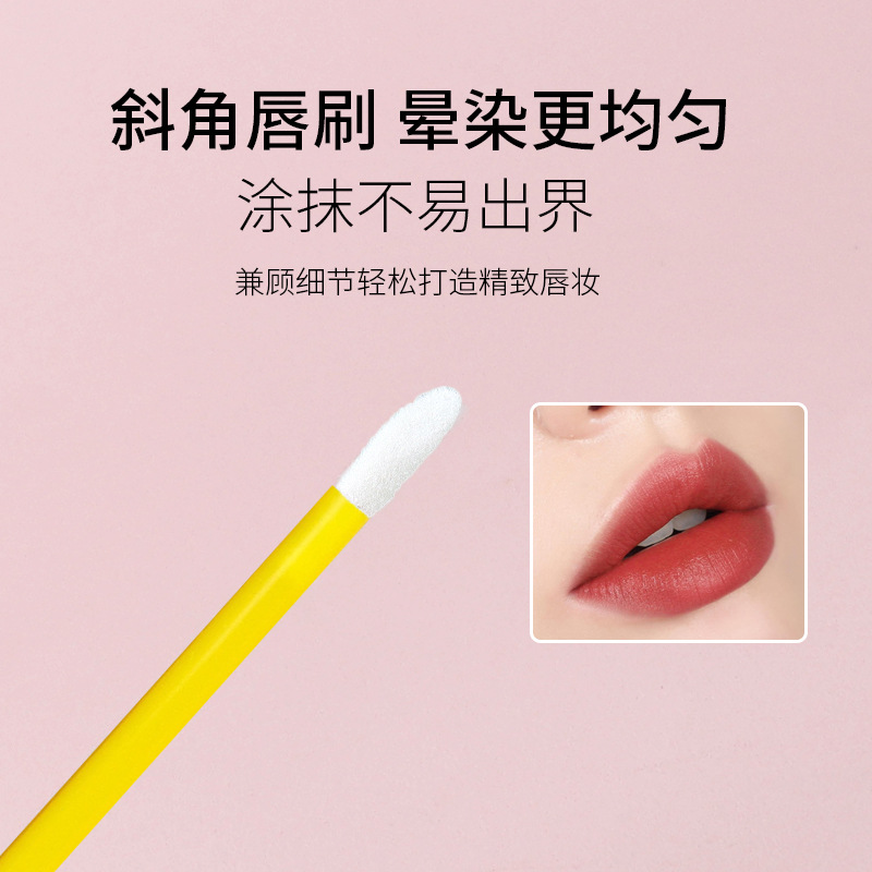 Al por mayor color hueco de algodón de maquillaje cepillo labial lápiz labial cepillo de esmalte labial floquete herramientas de maquillaje de maquillaje cepillo labial