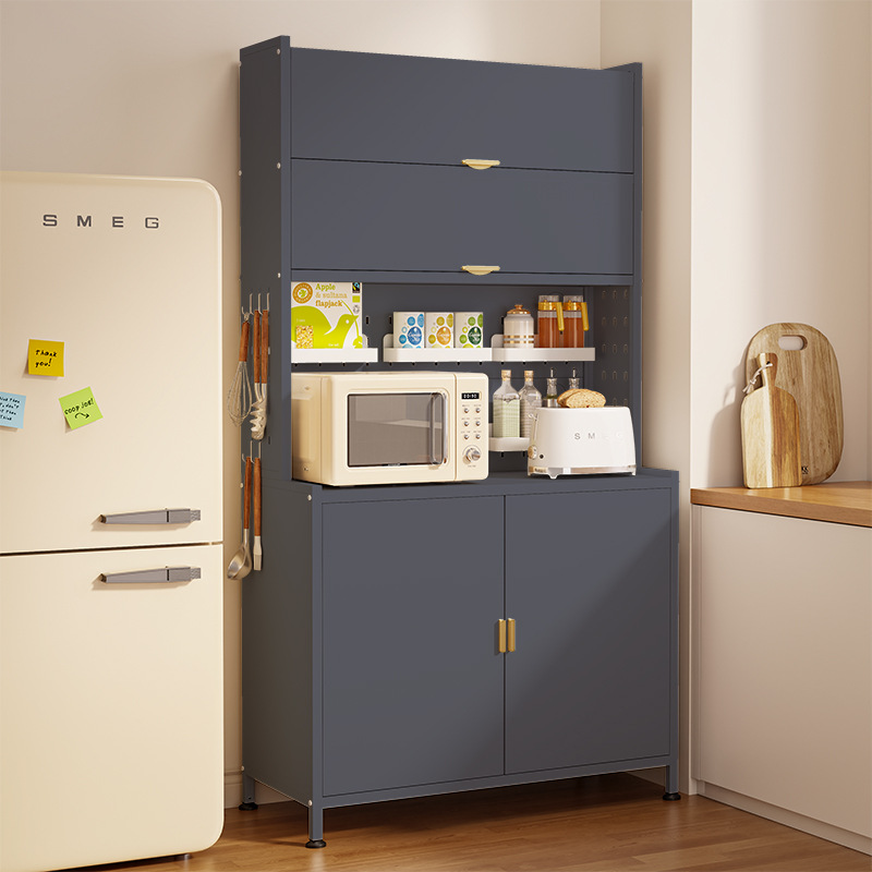 Household Dust-Proof Storage Cabinet Kitchen Multi-Functional Storage Rack Slate Sideboard Multi-Layer Floor-Standing Balcony Cabinet Storage Cabinet