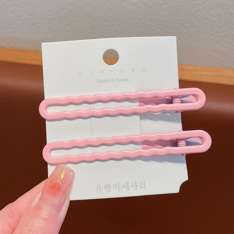 Pinza para el cabello de dopamina sin costuras de color caramelo clip lateral femenino flequillo clip para el cabello roto tocado clip de pico de pato y2k horquilla de una palabra