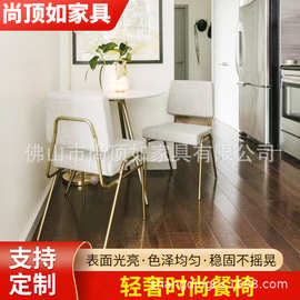 轻奢时尚餐椅 现货设计师款个性酒吧咖啡厅休闲靠背铁艺餐椅批发