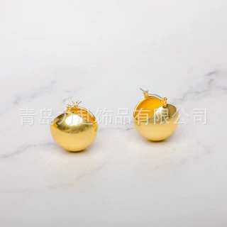 欧美小众设计感ins冷淡风金属球球圆球耳环气质女时尚百搭