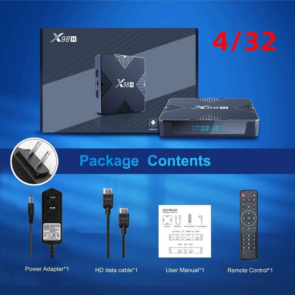 X98 H ТВ-приставка Allwinner H618 Android 12 Bluetooth двойной Wi‑Fi ТВ-бокс 4K HD