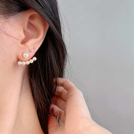 s925纯银针珍珠女耳钉一款两戴韩系高级感耳饰高质量镶钻耳环批发
