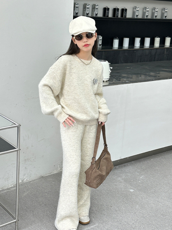 女童针织秋装2025新款时尚中大童韩版洋气百搭休闲儿童装女孩春秋|undefined