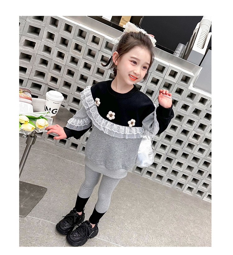 Dräi Blummen Ënnerwäsch 2024 Fréijoer Nei Moudeg Kanner- a Meedercher Sport Zweedeel Set_voghion.com