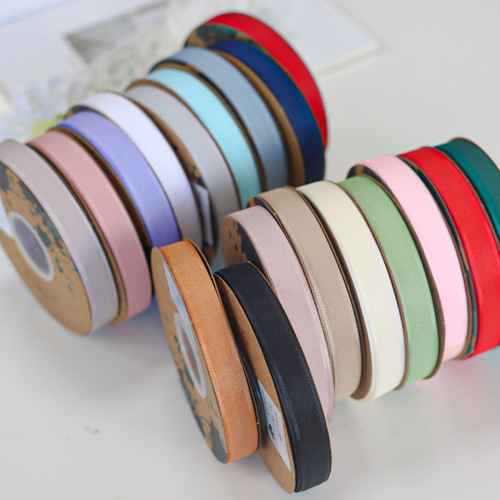 Chinese Valentine's Day hemp yarn ribbon edge ribbed satin ribbon solid color flower packaging ribbon package bouquet gift gift box tie