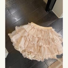 少女千金芭蕾蓬蓬裙花边新款显瘦蛋糕半身裙蕾丝甜美短裙