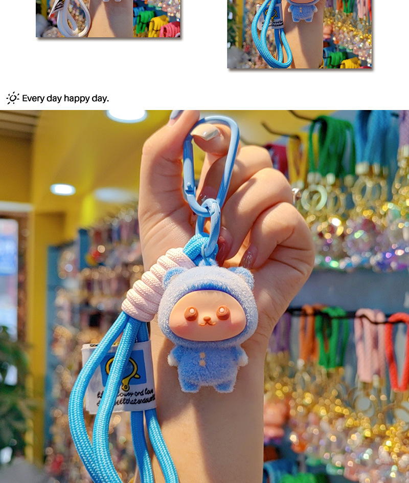32g Weight Spring Ring Trigger Clasp Closure Clasp Closure Type Bag Pendant, Keychain Classification 1 Piece Quantity Daily, Street Occasion Resin, Flocking Material Animal, Cartoon Character Pattern Cute, Sweet Style 1 Piece Cute Sweet Animal Cartoon Character Resin Flocking Spring Ring Trigger Clasp Closure Bag Pendant Keychain 3