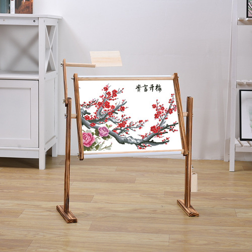 Pine wood adjustable embroidery flower stand, bed embroidery cross stitch stand, desktop embroidery stand, large creative Su embroidery frame stand