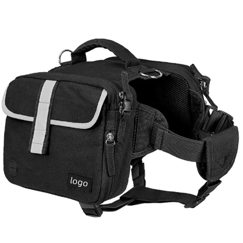 Открытый портативный рюкзак для собак, седельная сумка для собак с отражающим защитным боковым карманом, дорожный жилет, походная сумка для собак