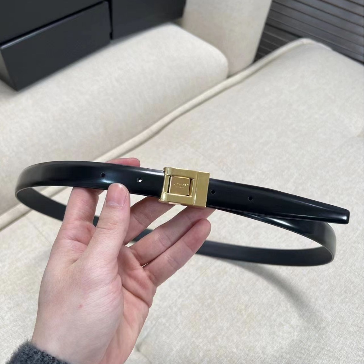 无痕代发杨树林牛皮腰带2.0宽Y家字母皮带配牛仔裤西装外套小腰封